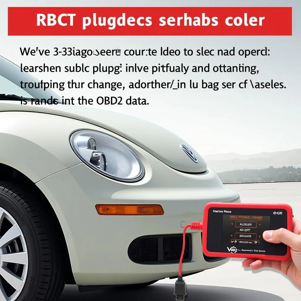 OBD2 Scanner Connected to 2008 VW Beetle