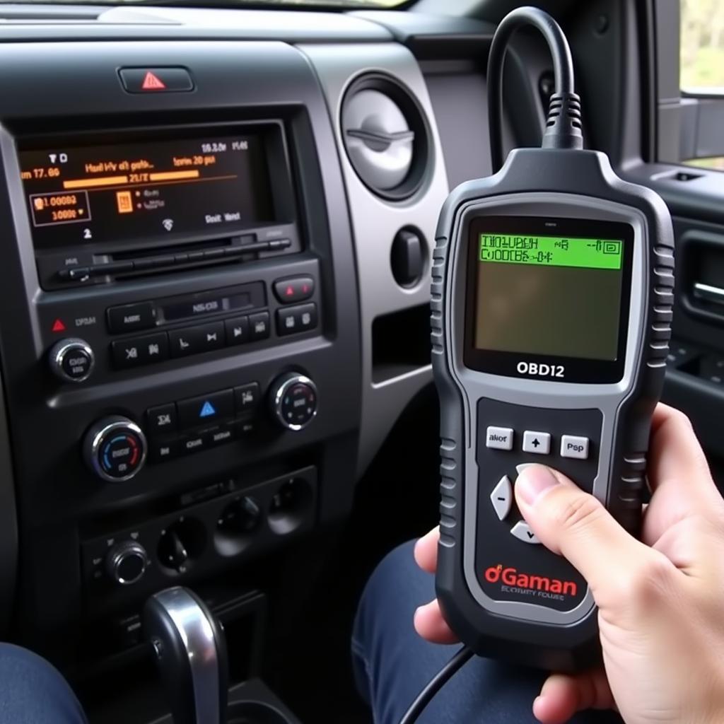 OBD2 Scanner Connected to 2009 Ford F150