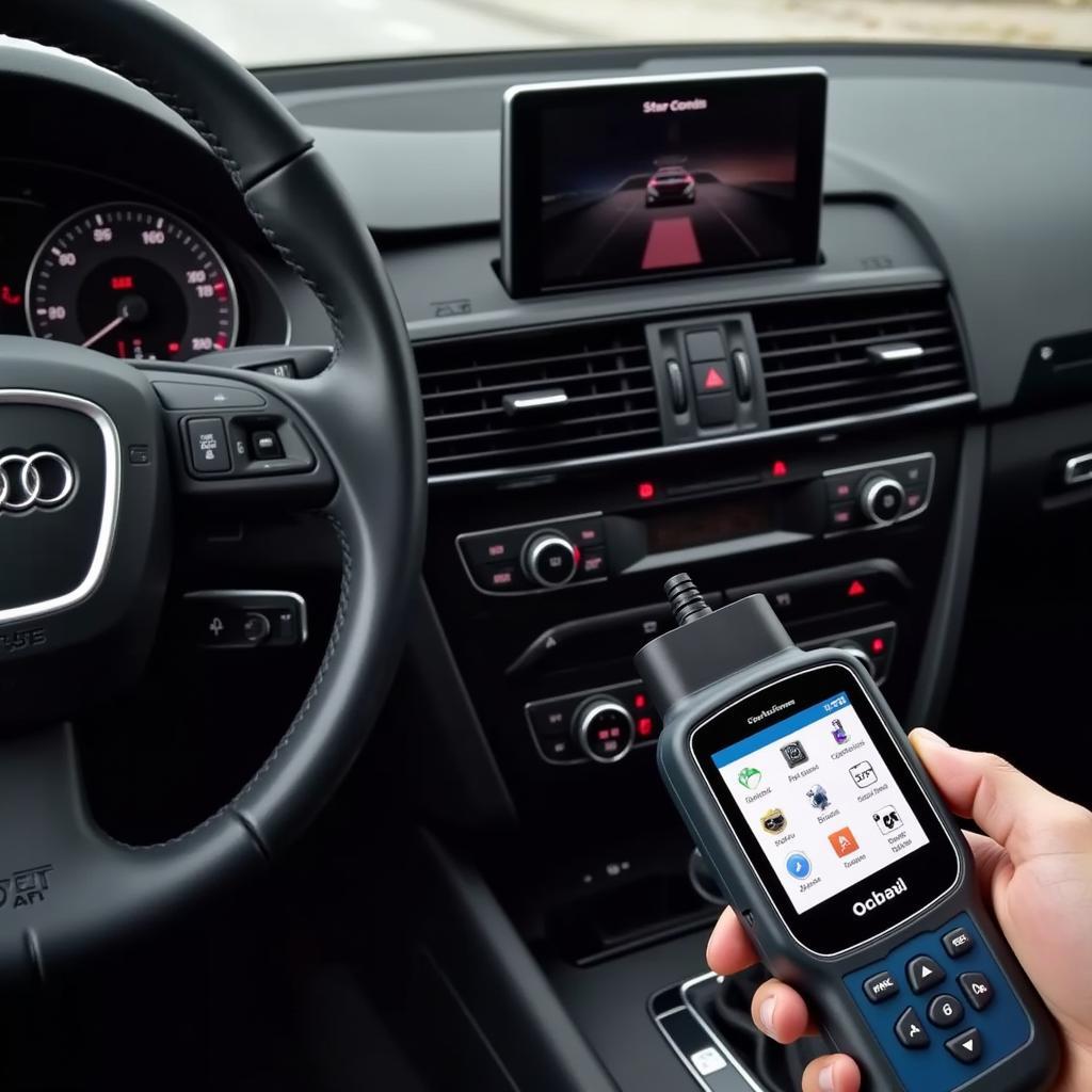 OBD2 Scanner Connected to an Audi A4