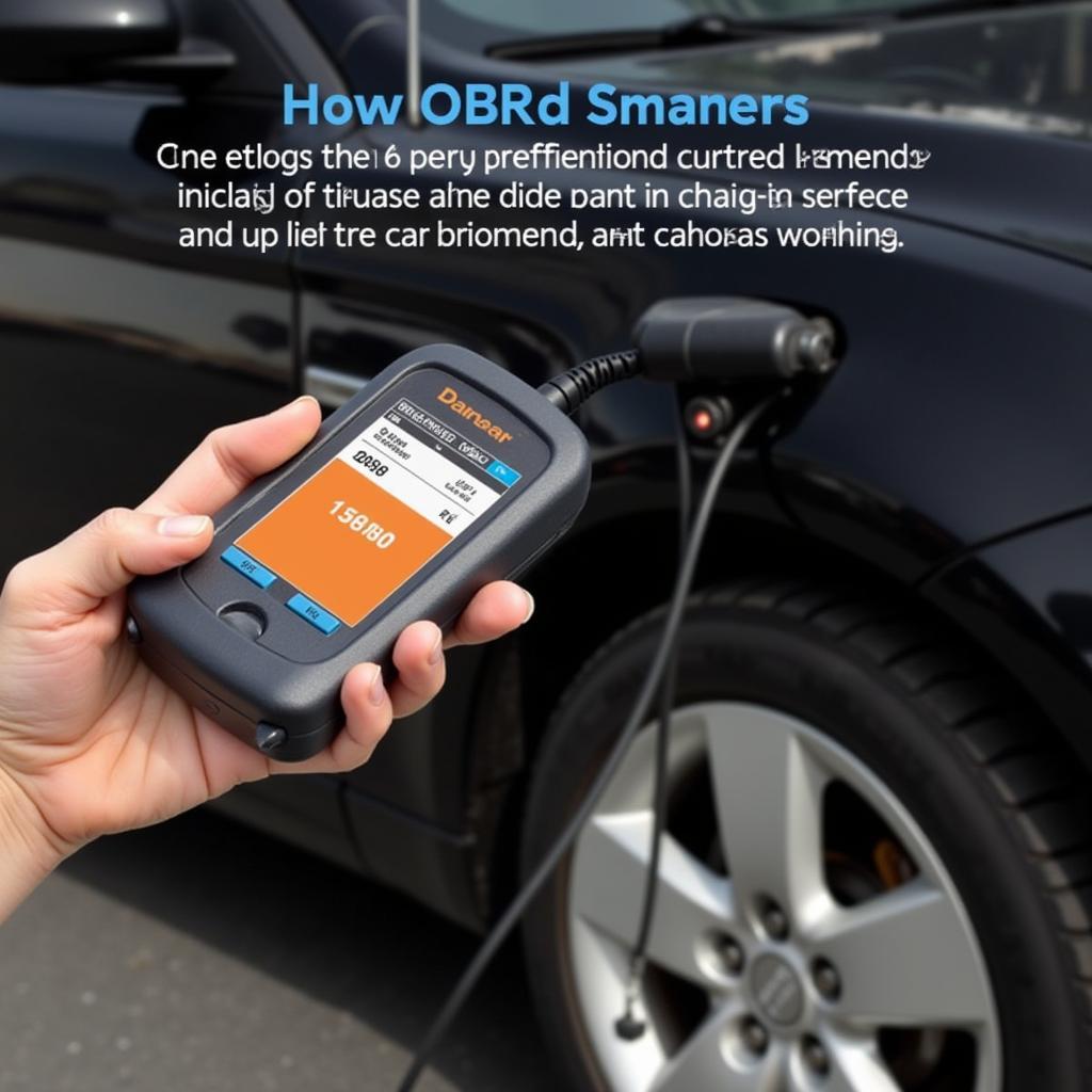 OBD2 Scanner Connected to Car's Diagnostic Port