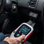 OBD2 scanner connected to car's port