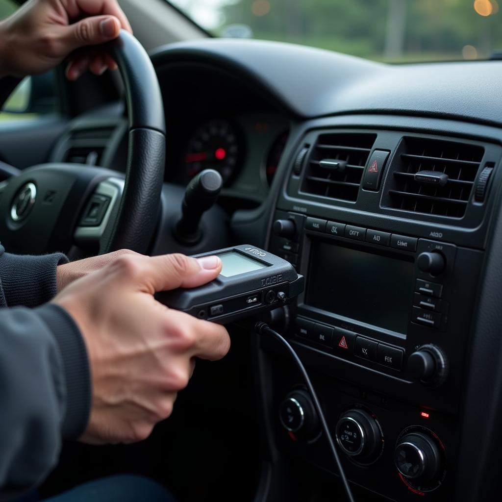 OBD2 Scanner Connected to Car