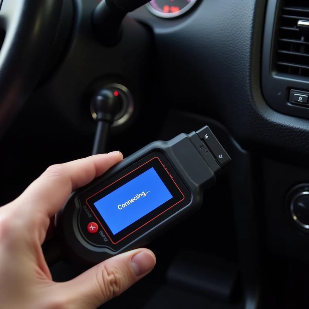 OBD2 Scanner Connected to Car