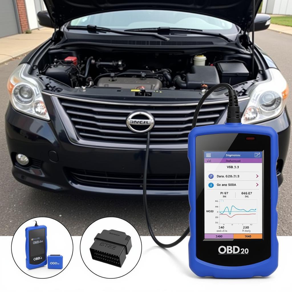 Car Connected to an OBD2 Scanner