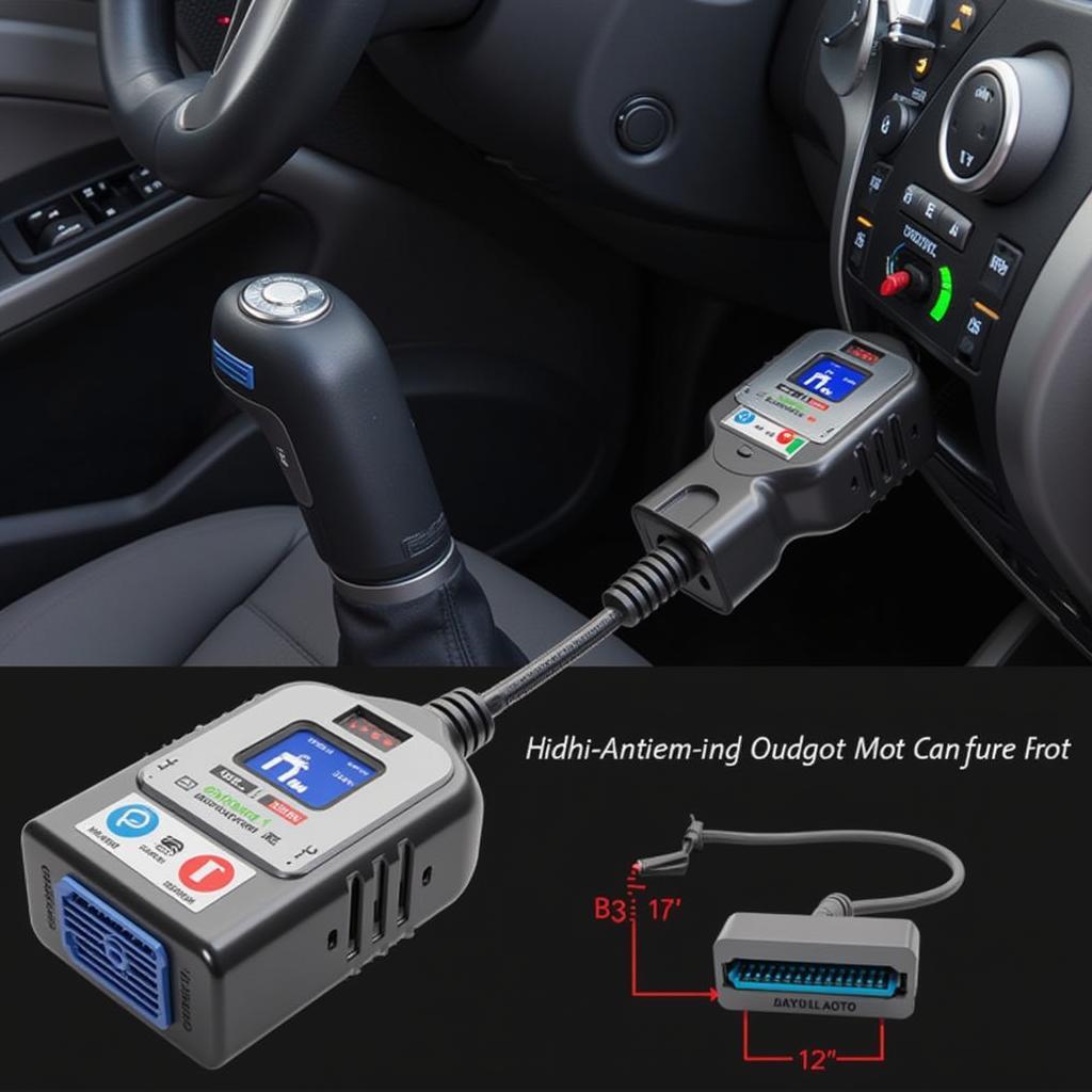 OBD2 Scanner Connected to Car's OBD2 Port