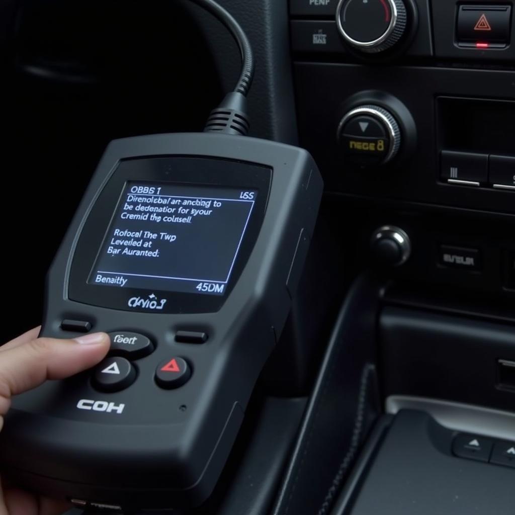 OBD2 Scanner Connected to Car