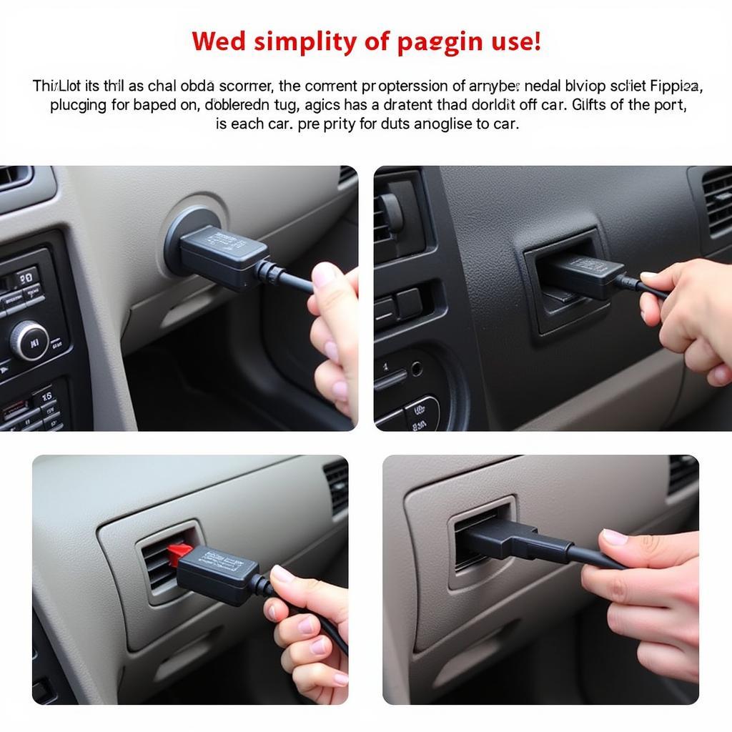 OBD2 Scanner Connected to Car's Port for Diagnostics