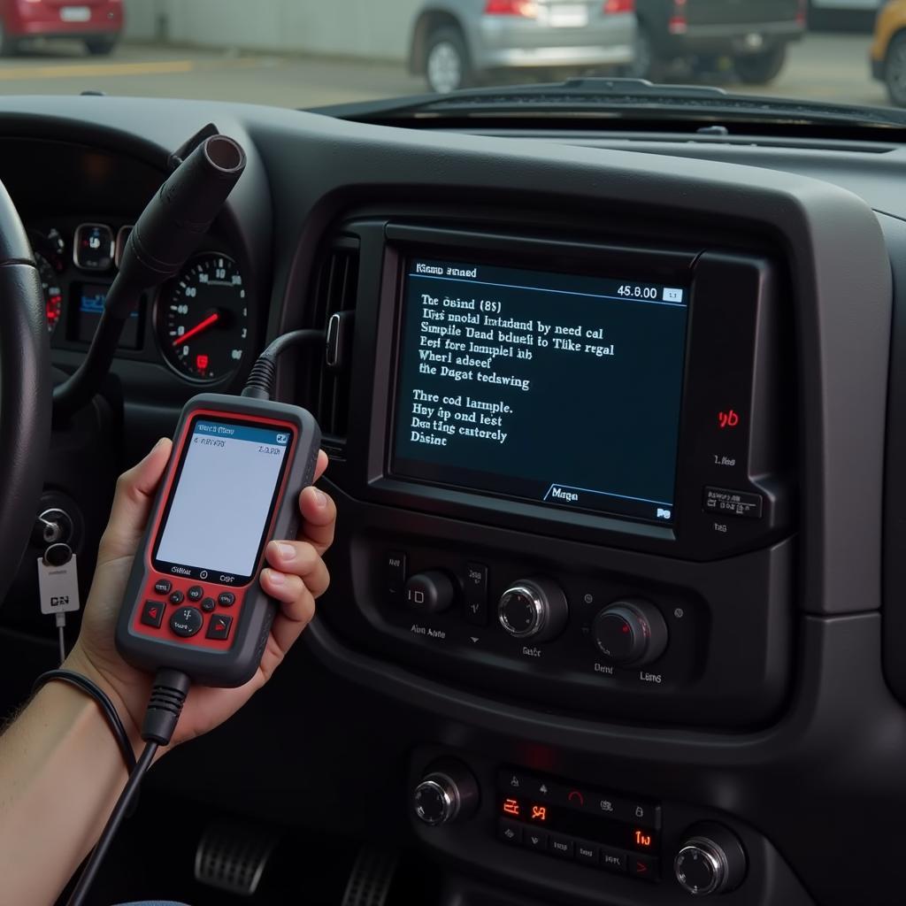 OBD2 Scanner Connected to Chevy S10