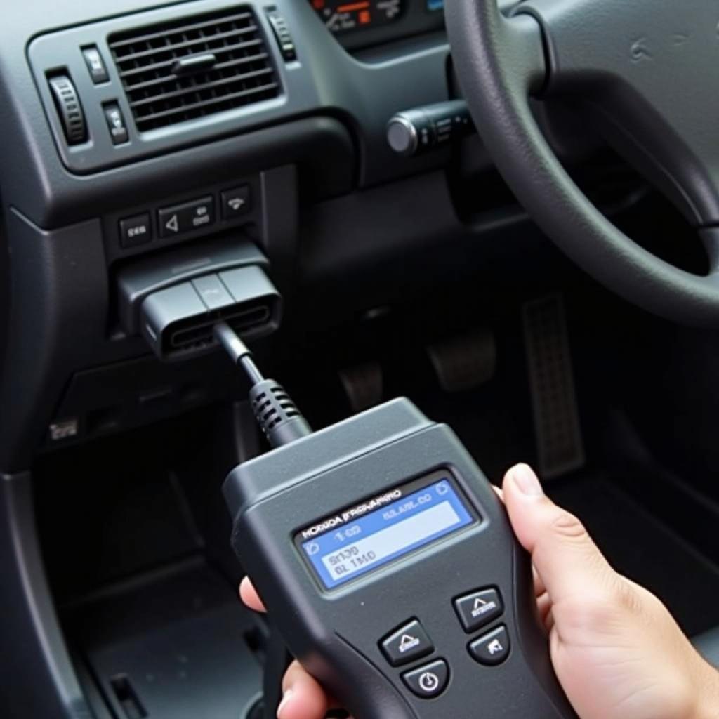 OBD2 Scanner Connected to a Honda Prelude