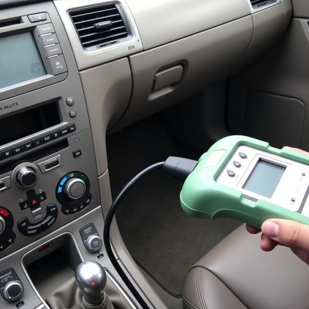 OBD2 Scanner Connected to a Jaguar X-Type