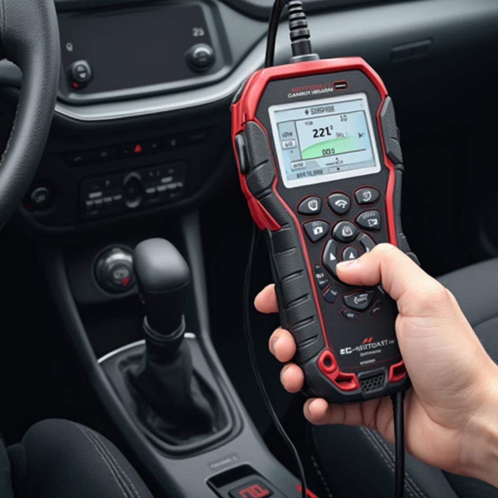 OBD2 Scanner Connected to a Peugeot