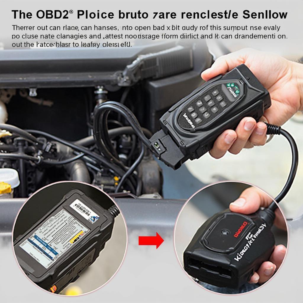 OBD2 Scanner Connected to Port