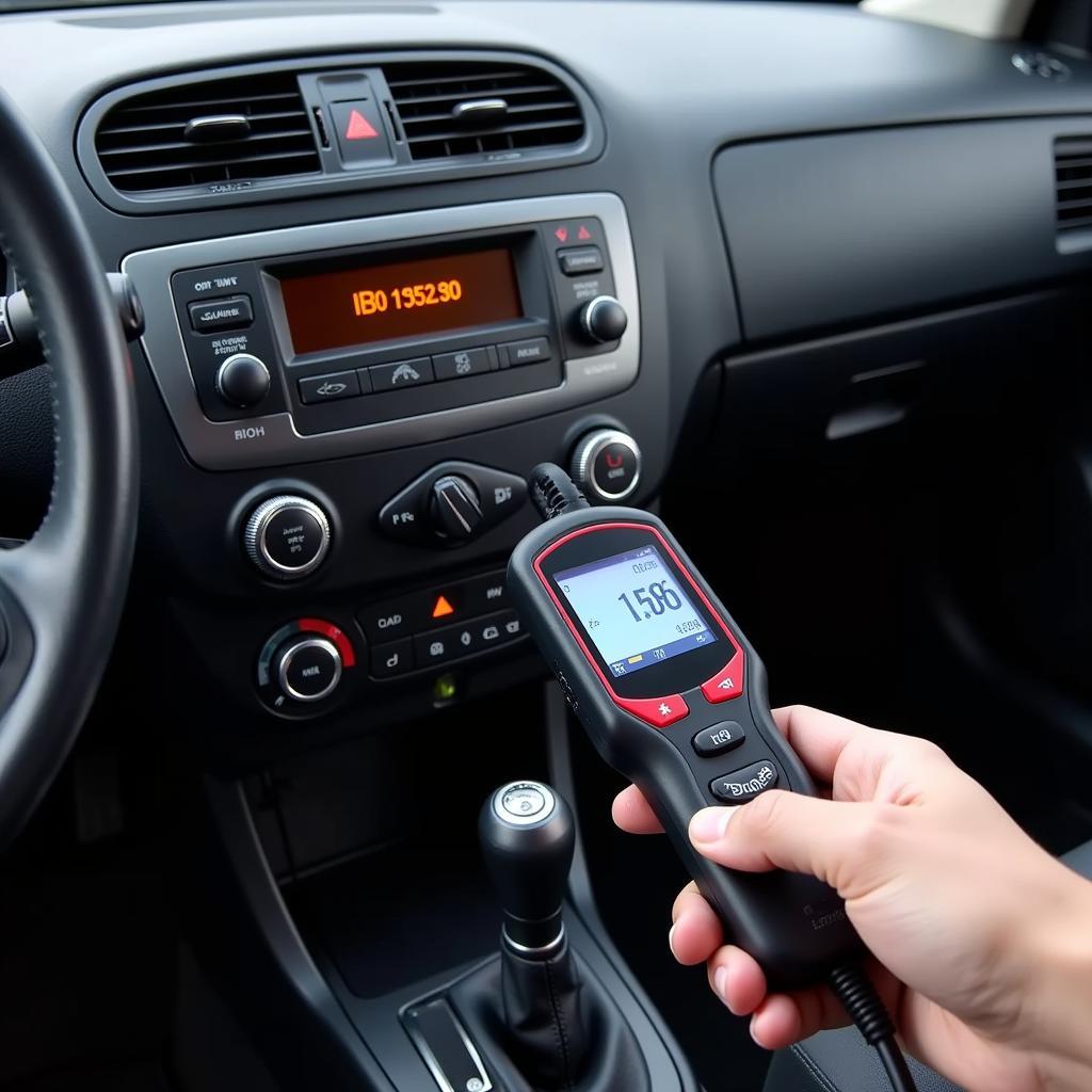 OBD2 Scanner Connected to a Proton Saga