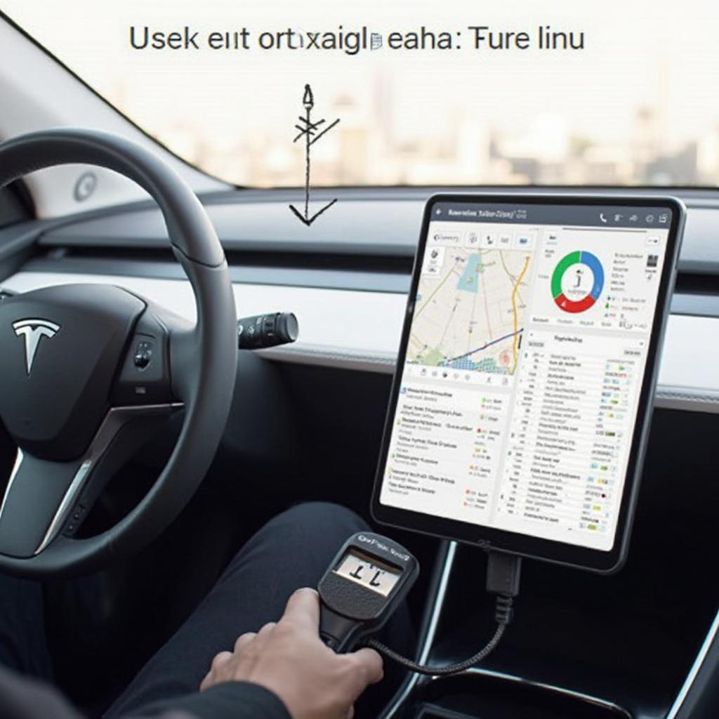 OBD2 Scanner Connected to Tesla Model 3