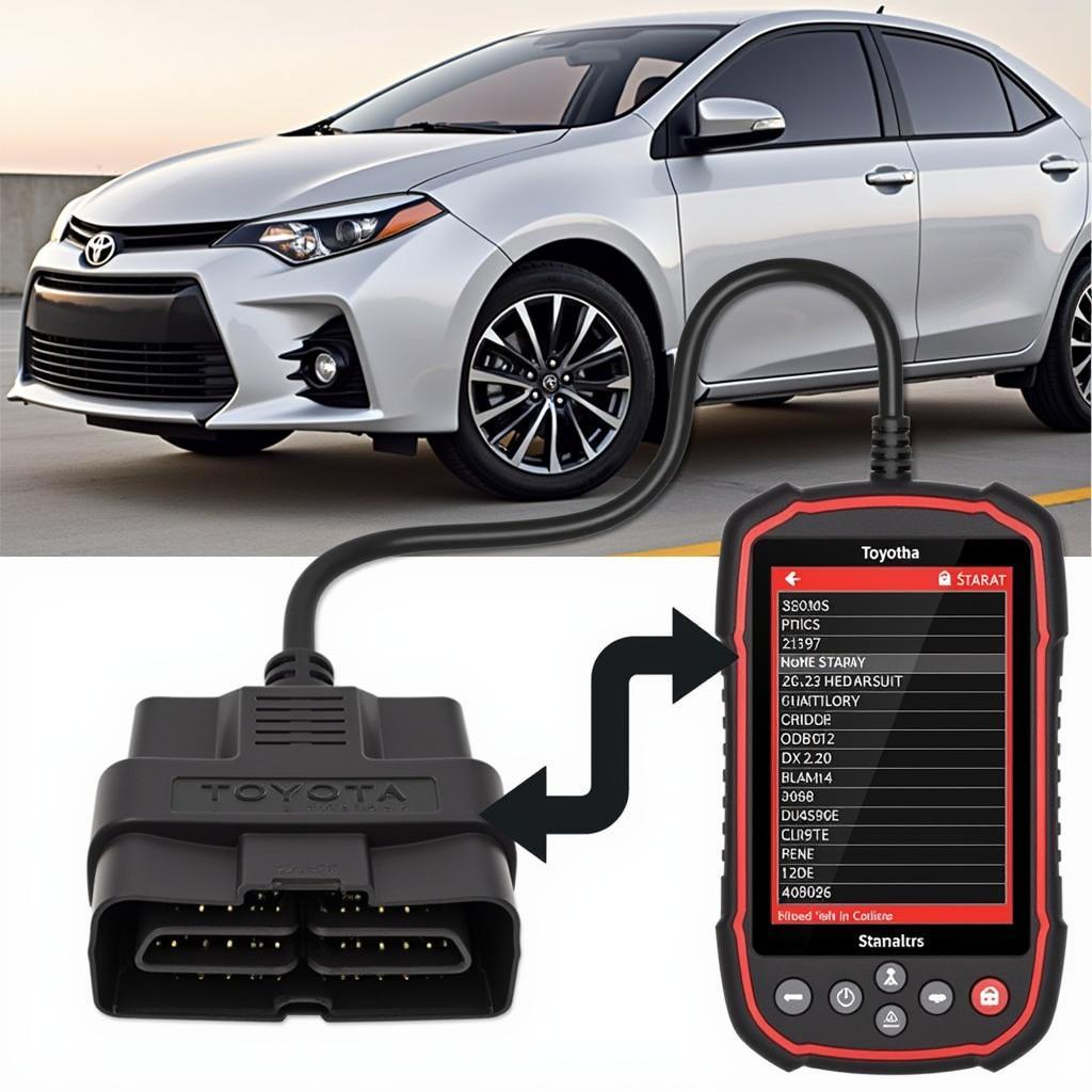 OBD2 Scanner Connected to Toyota Corolla 2016