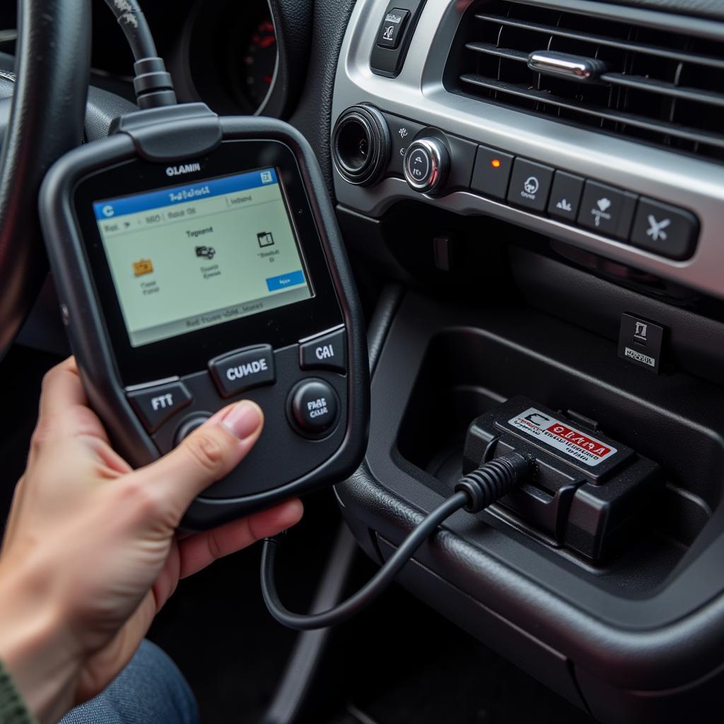 OBD2 Scanner Connected to Toyota Highlander