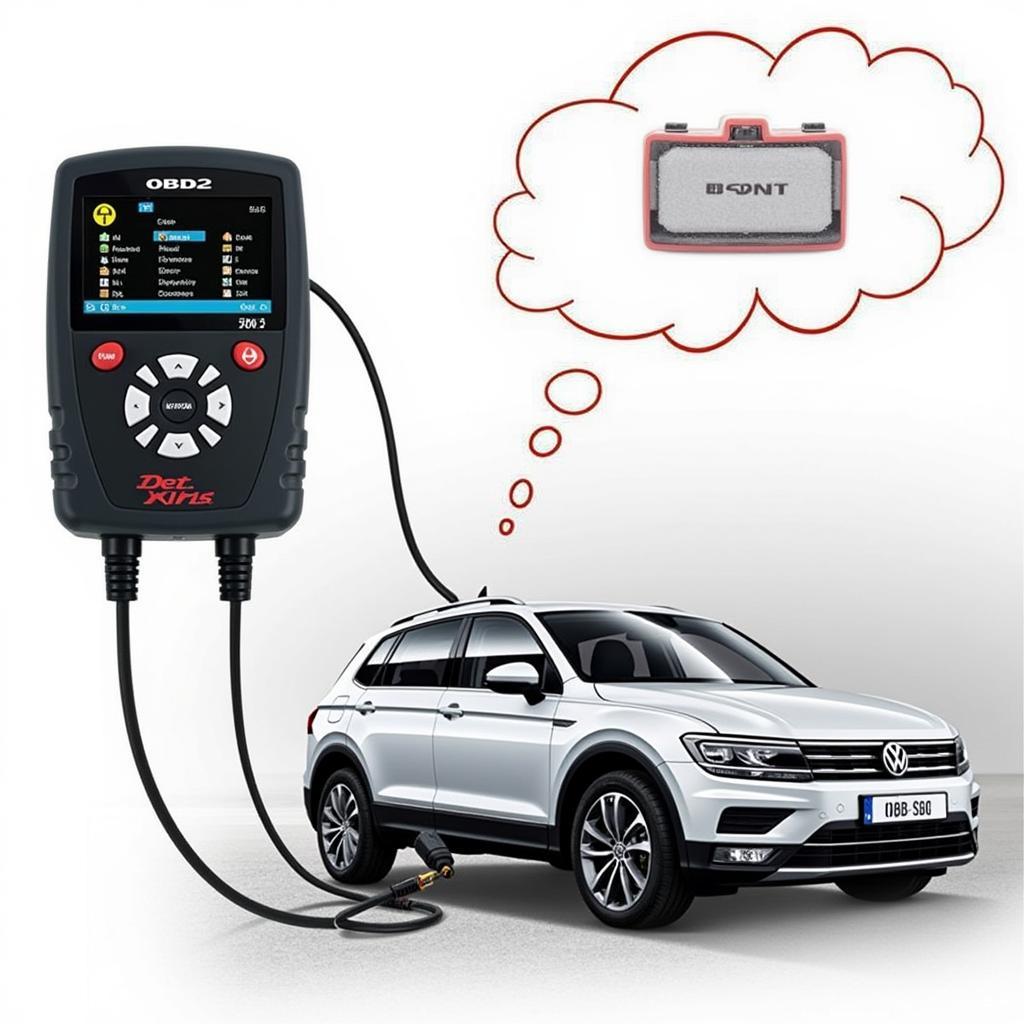 OBD2 Scanner Connected to Volkswagen