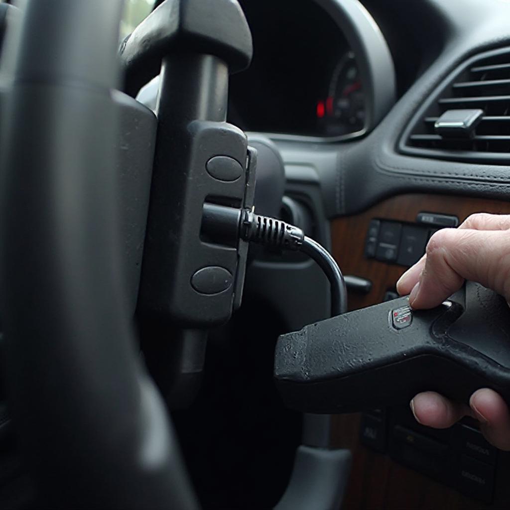 OBD2 Scanner Connected to a W203 Diagnostic Port