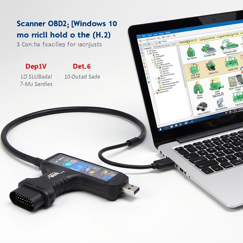 OBD2 scanner connected to Windows 10 laptop