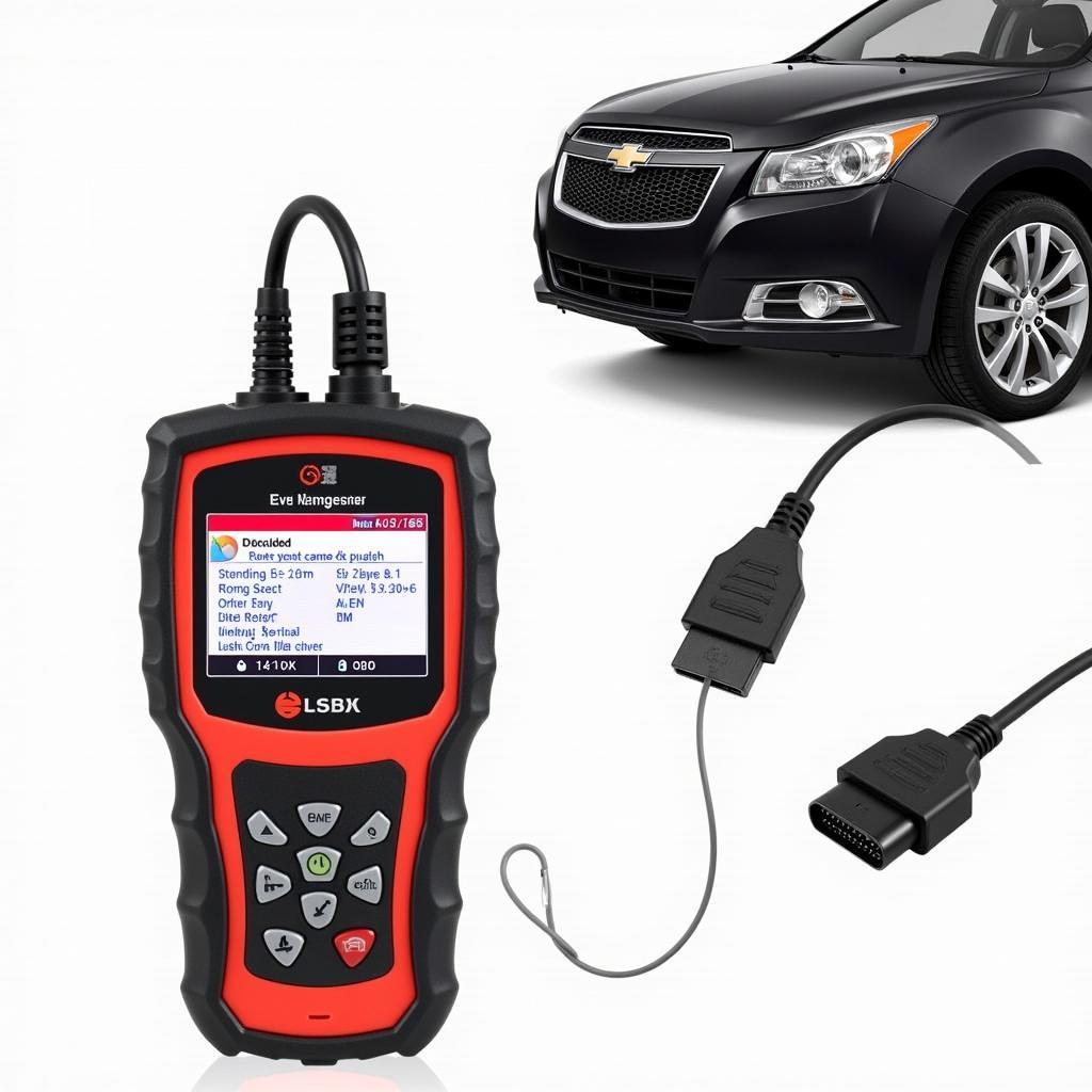 OBD2 Scanner Connected to a Vehicle Using an Adapter