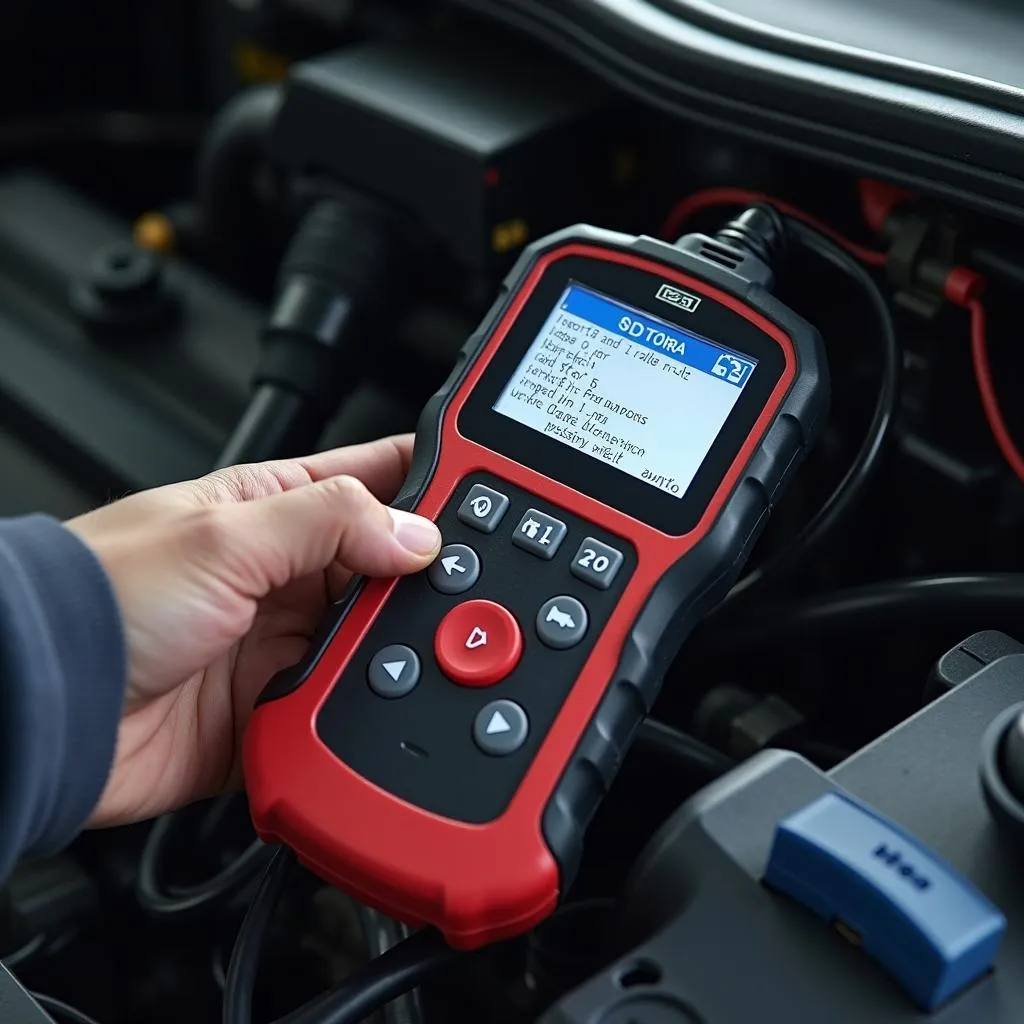 OBD2 Scanner Diagnosing a Car