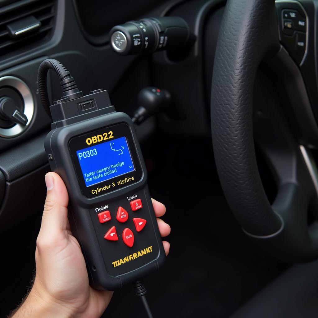 obd2 scanner diagnosing a car