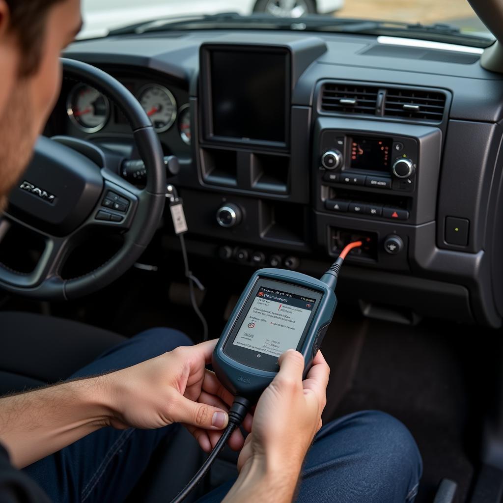 OBD2 Scanner Diagnosing Dodge Ram