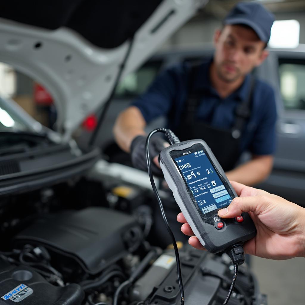 OBD2 scanner diagnosing fuel system issues