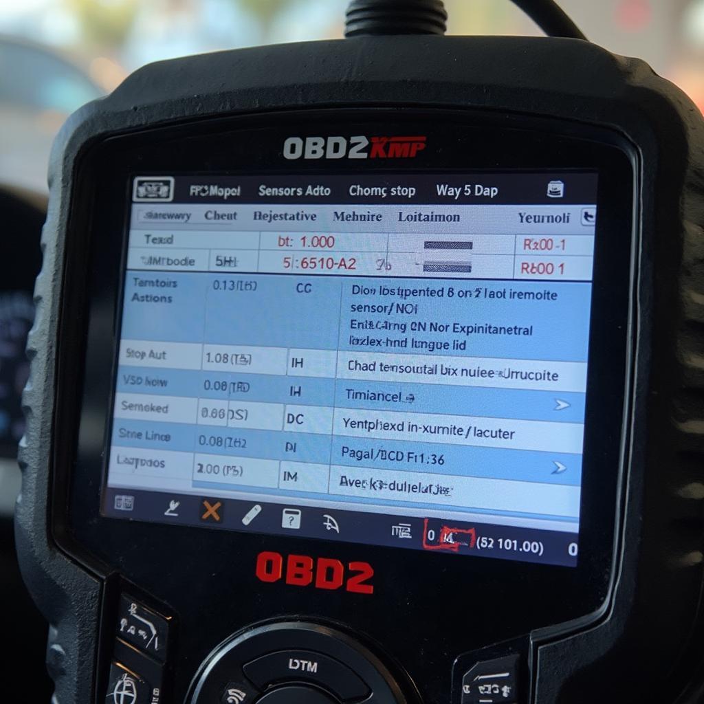 OBD2 Scanner Displaying Diagnostic Report