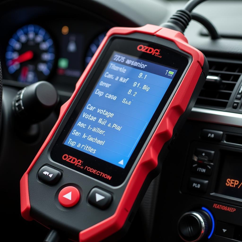 OBD2 Scanner Displaying Diagnostics