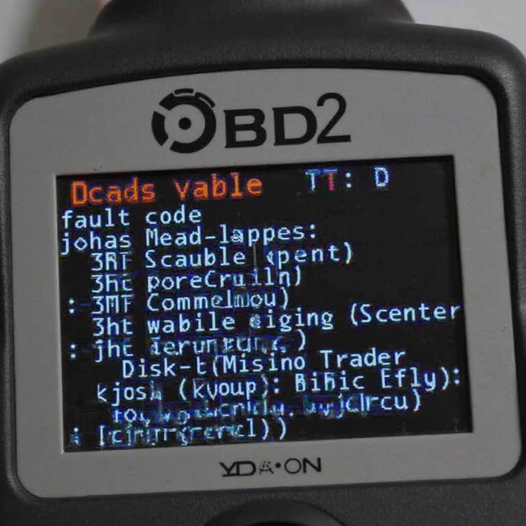 OBD2 Scanner Displaying Marine Engine Codes