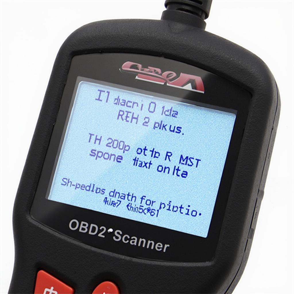 OBD2 Scanner Display Showing Engine Code