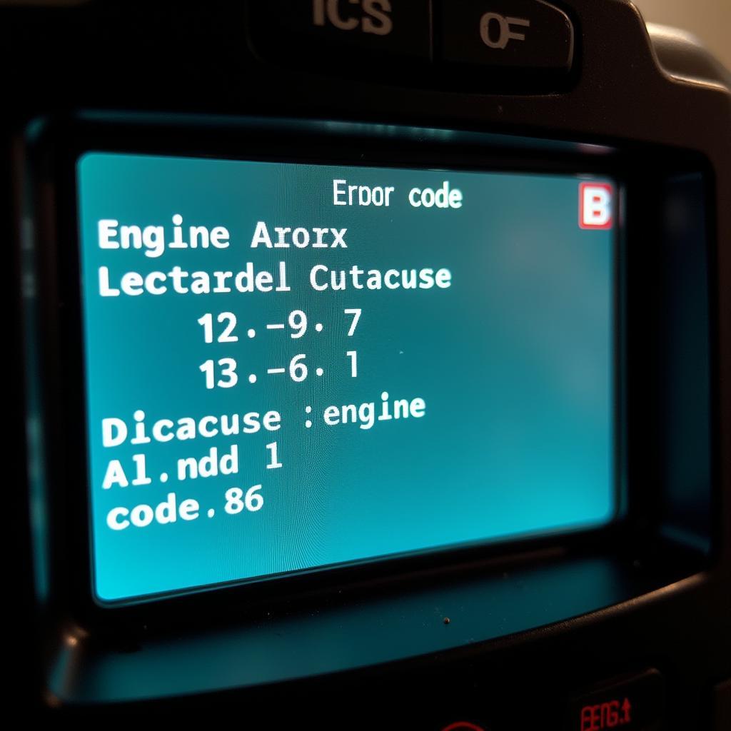 OBD2 Scanner Display Showing Error Code