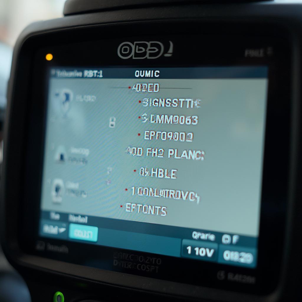 OBD2 Scanner Displaying Car Diagnostics