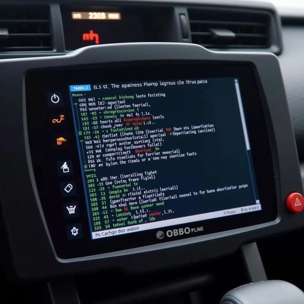 OBD2 Scanner Displaying Trouble Codes