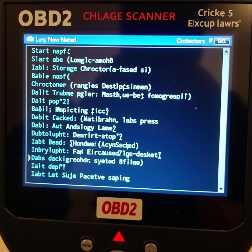 OBD2 Scanner Displaying Codes