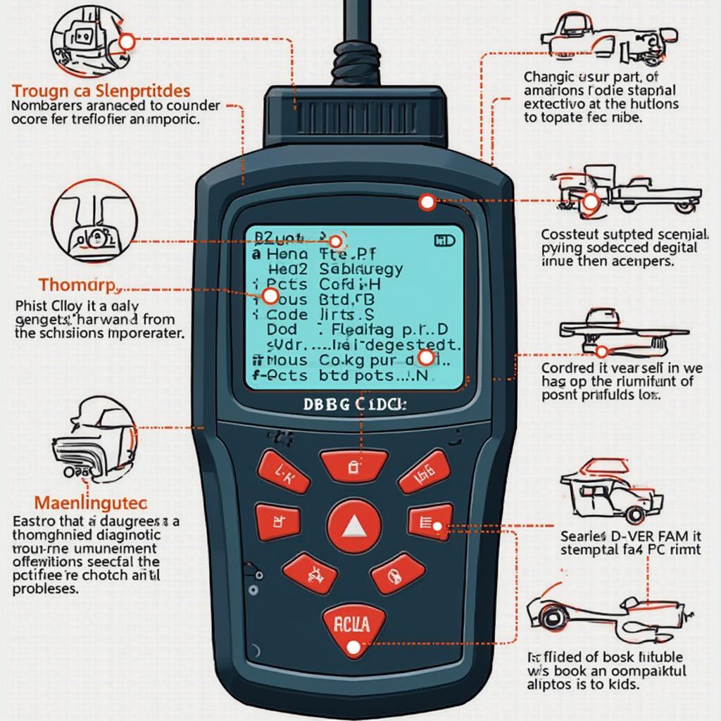 OBD2 Scanner Displaying DTC Codes