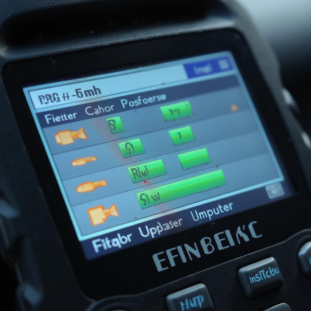 OBD2 Scanner Showing Emissions Data