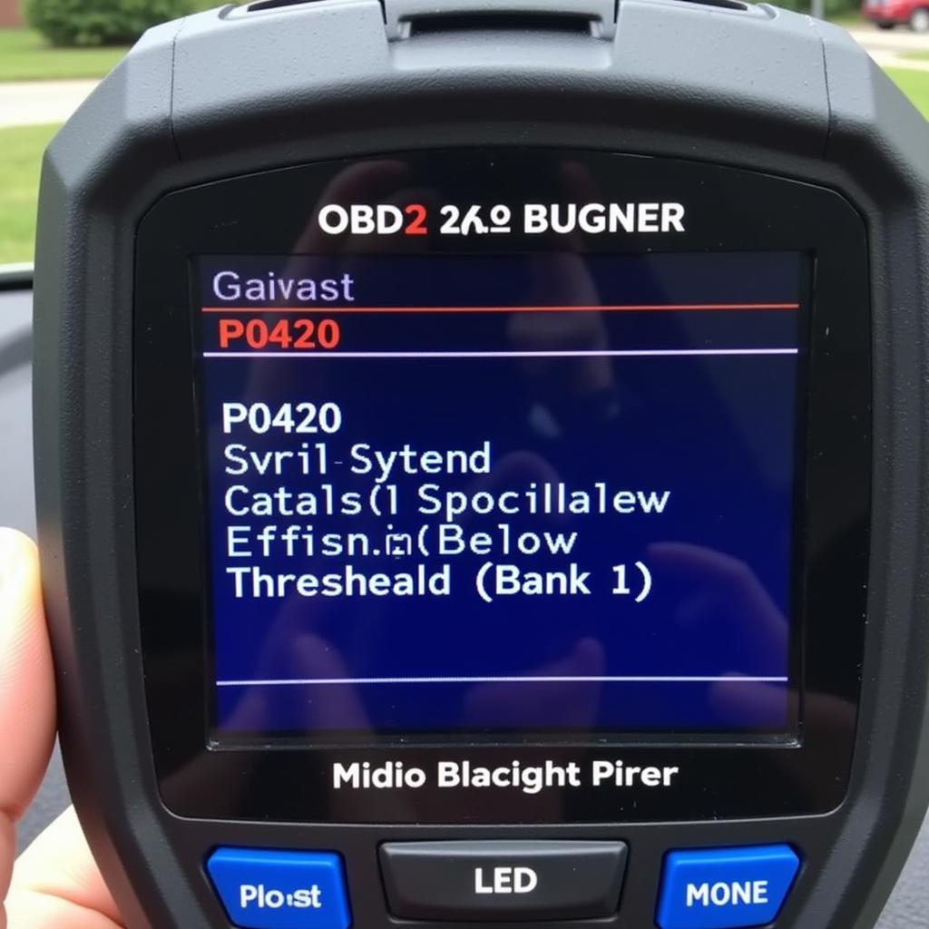 OBD2 Scanner Displaying Error Code