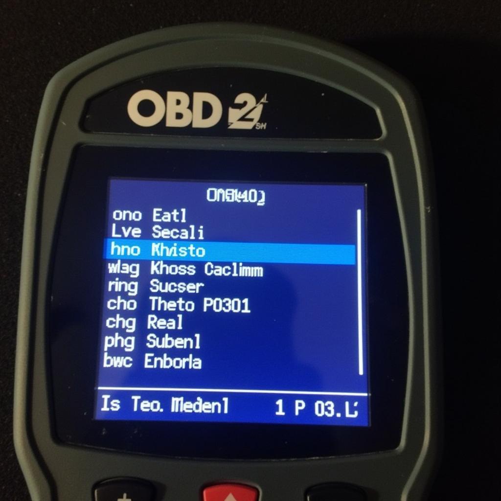 OBD2 Scanner Displaying Error Codes