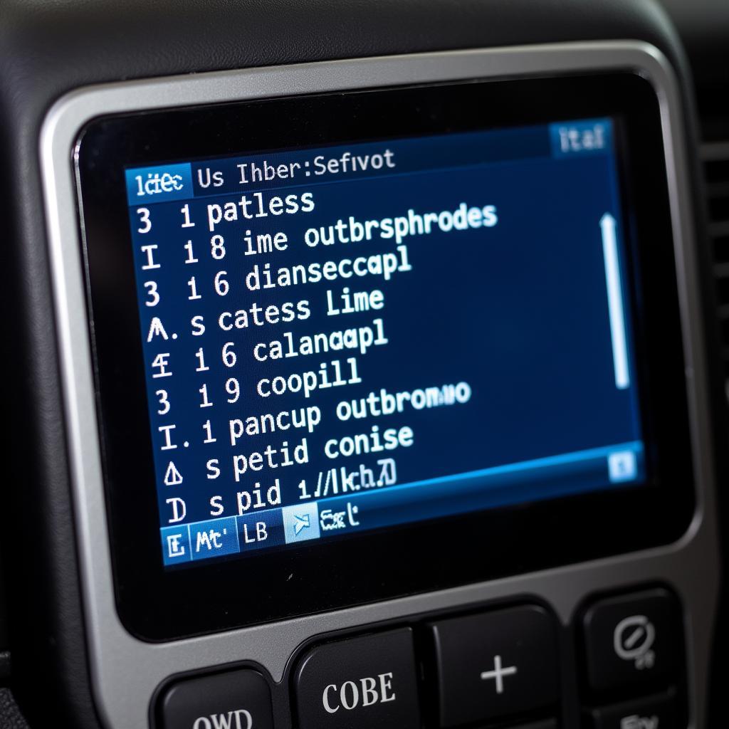 OBD2 Scanner Display with Codes