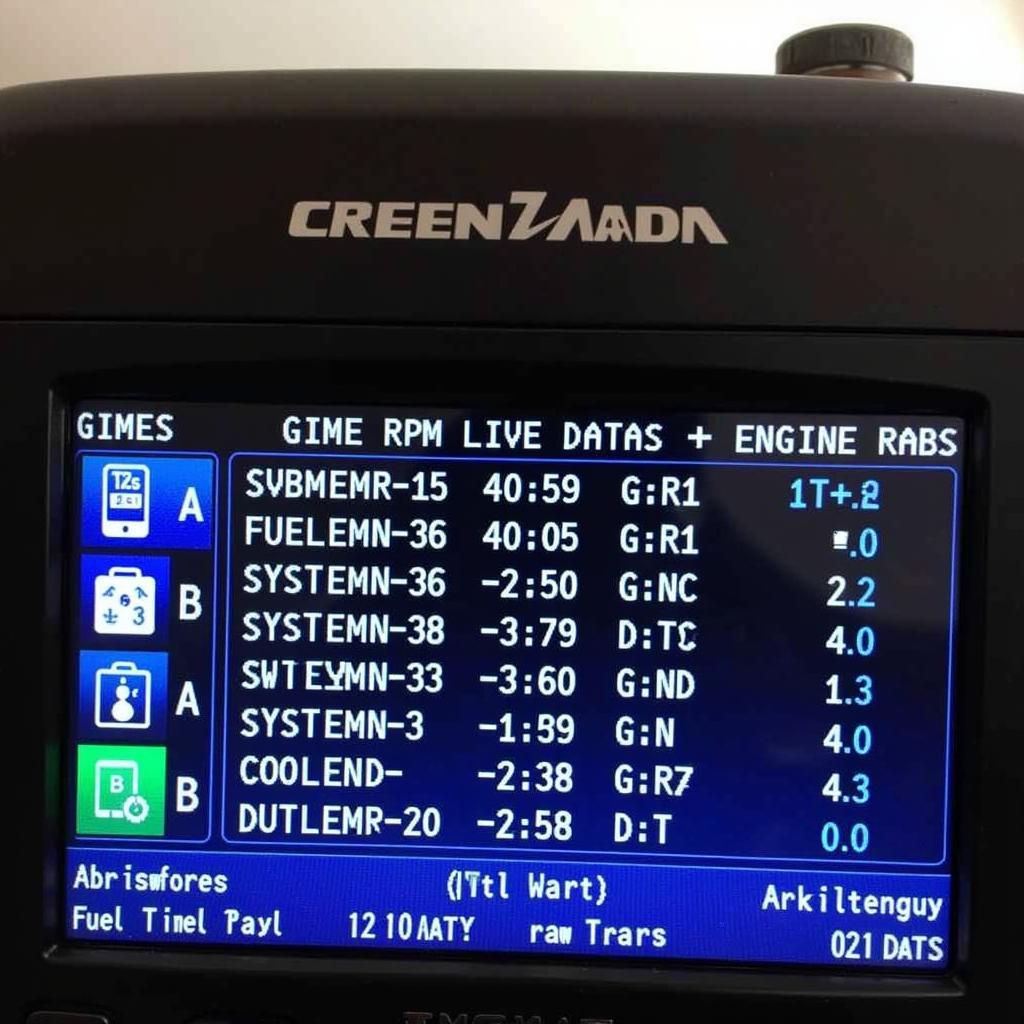 OBD2 Scanner Displaying Live Data in a 2002 Dodge Durango