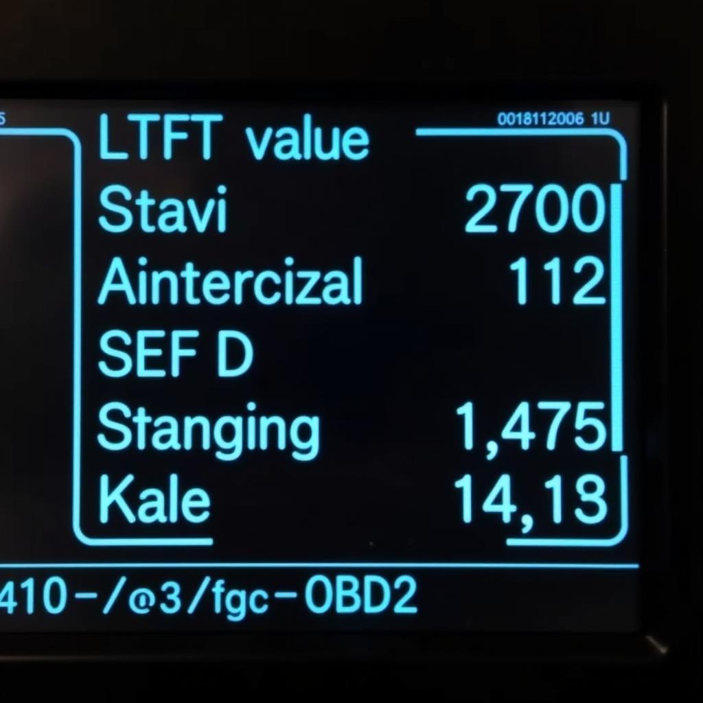 OBD2 Scanner Displaying LTFT