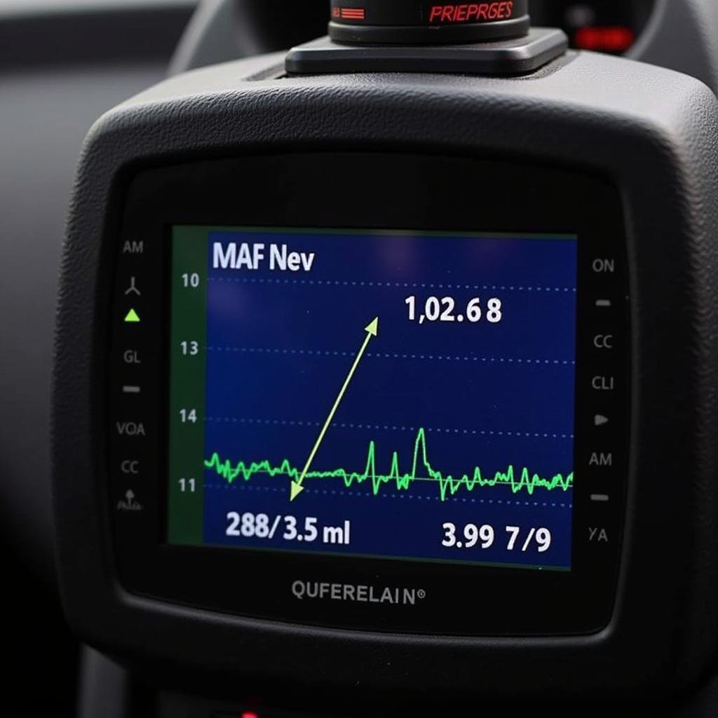 OBD2 Scanner Displaying MAF Reading