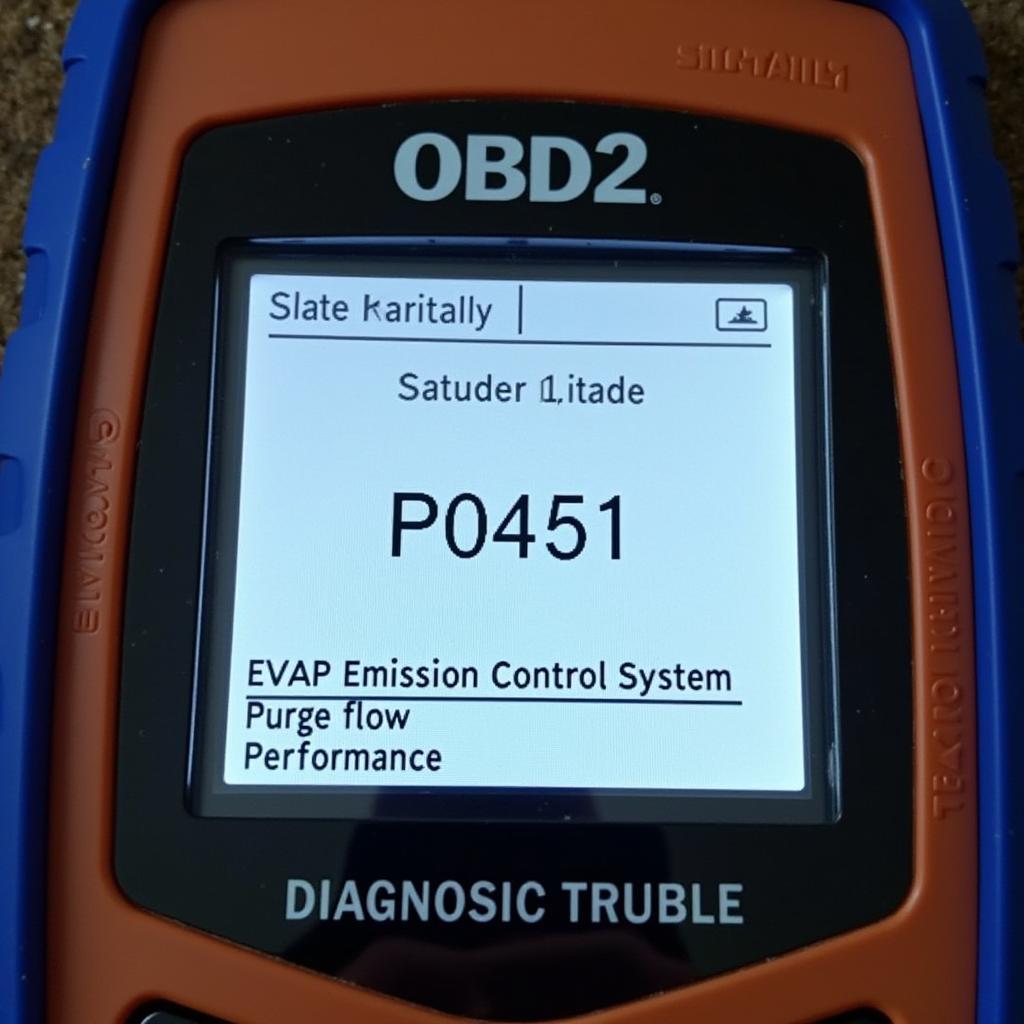 OBD2 Scanner Displaying P0451 Code