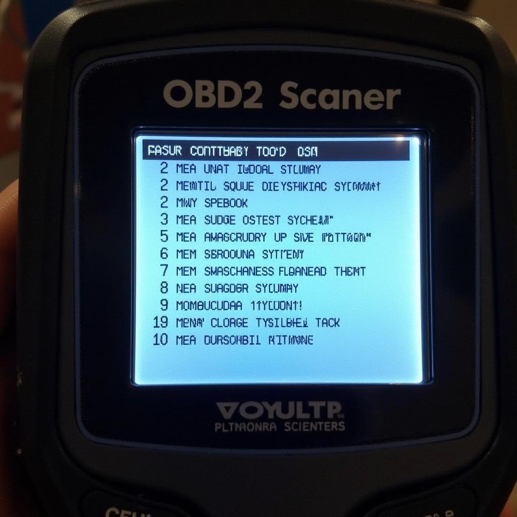 OBD2 Scanner Displaying Turn Signal Error Codes