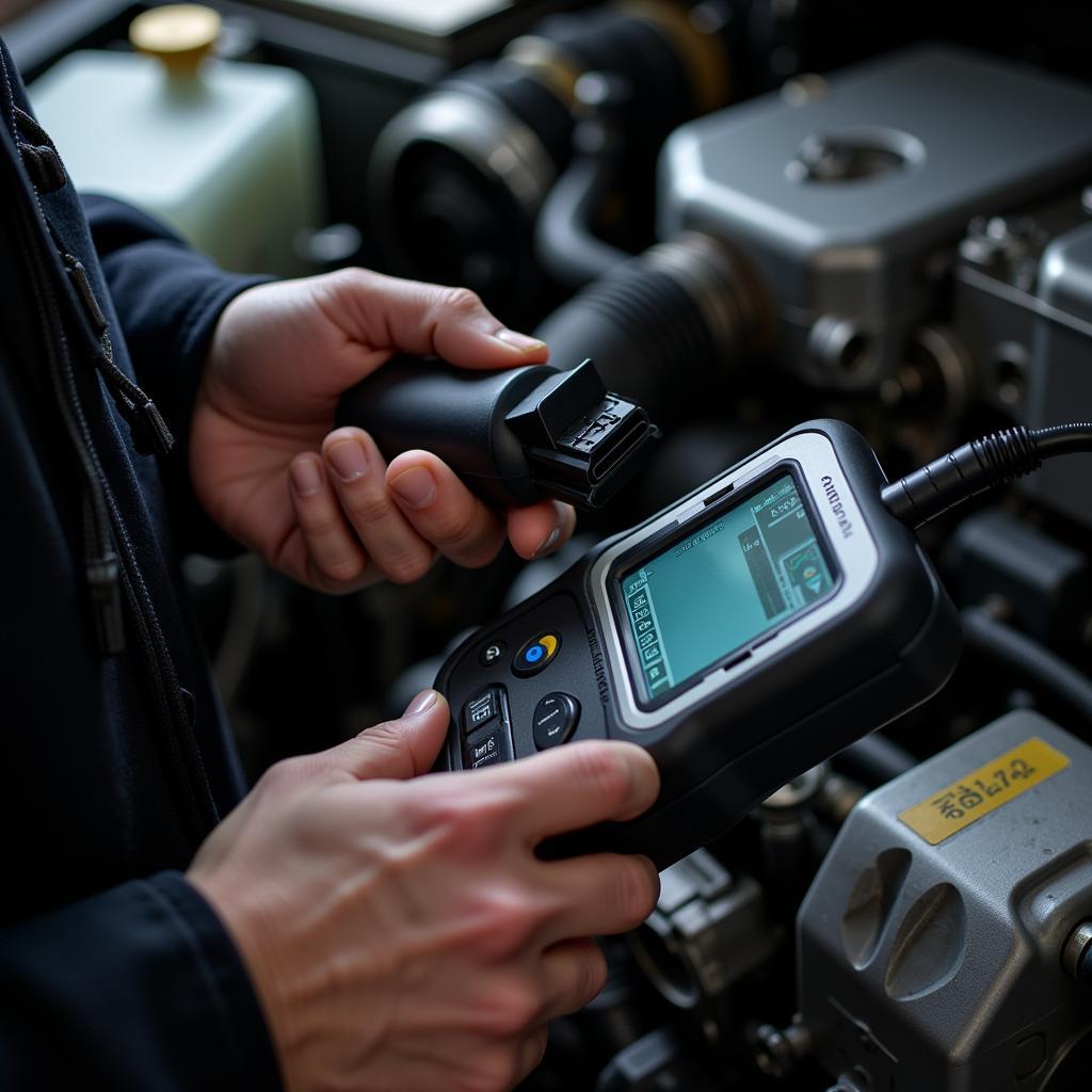 OBD2 scanner connected to a Duramax