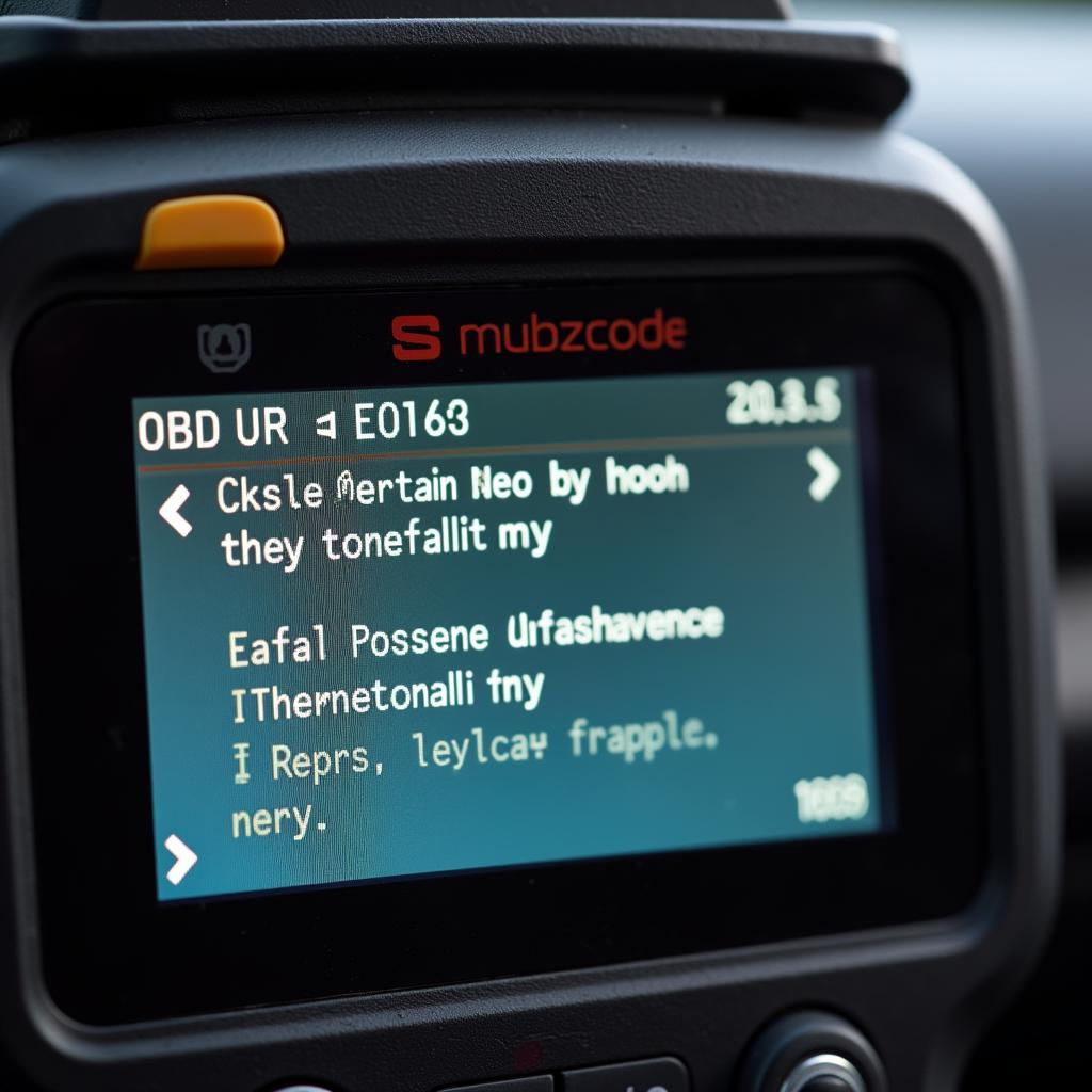 OBD2 Scanner Displaying Error Code Related to Catalytic Converter