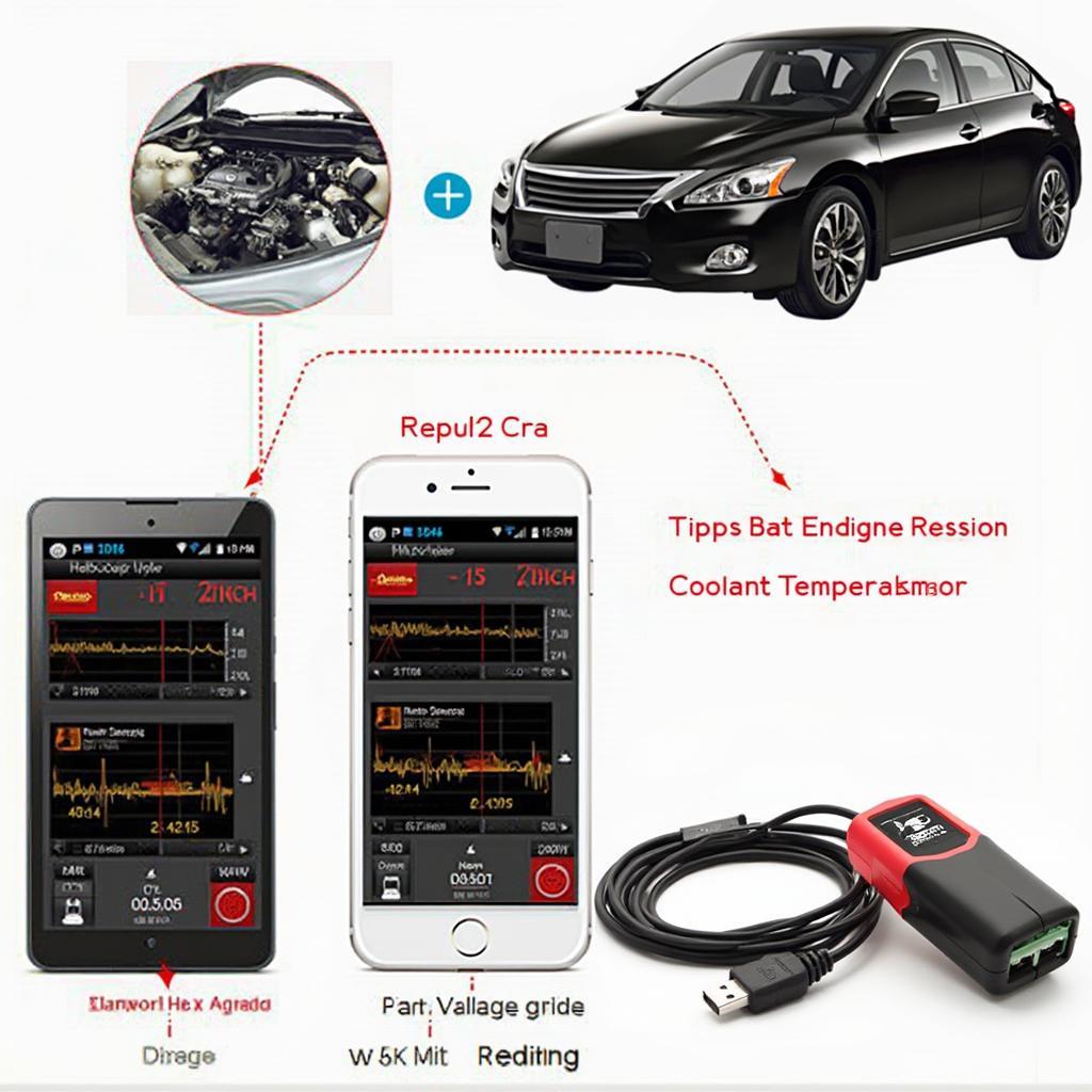 OBD2 Scanner Live Data Display on a Mobile Device