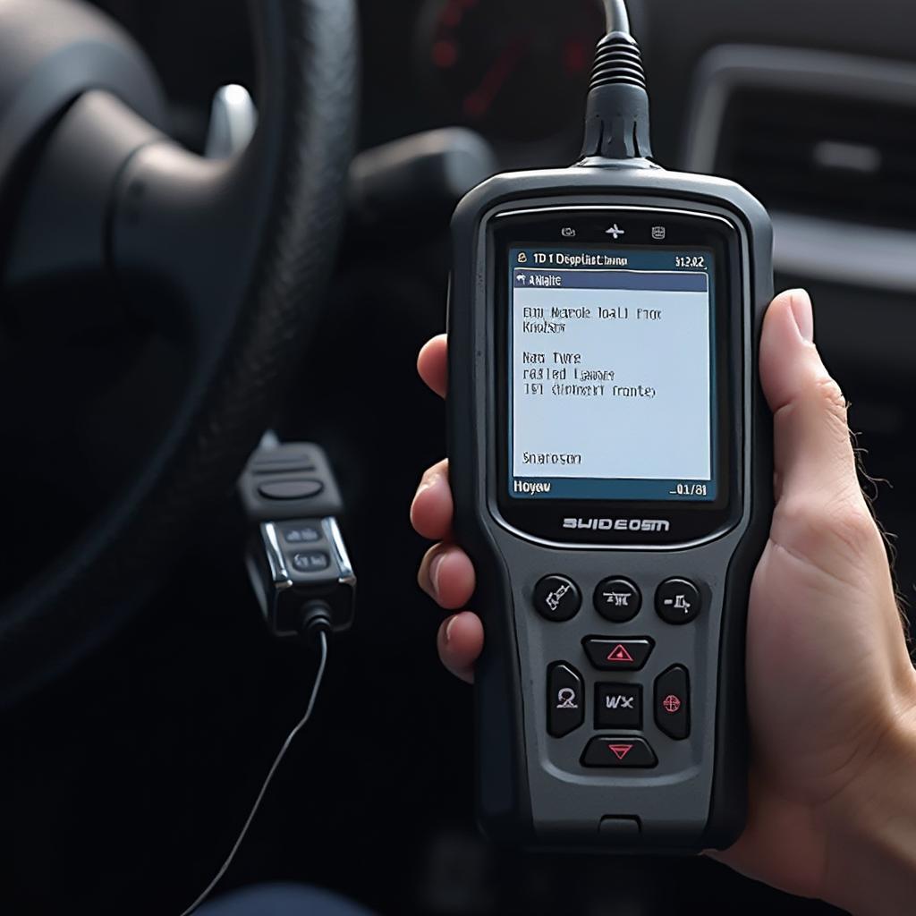 OBD2 Scanner Displaying Code on Peugeot 308